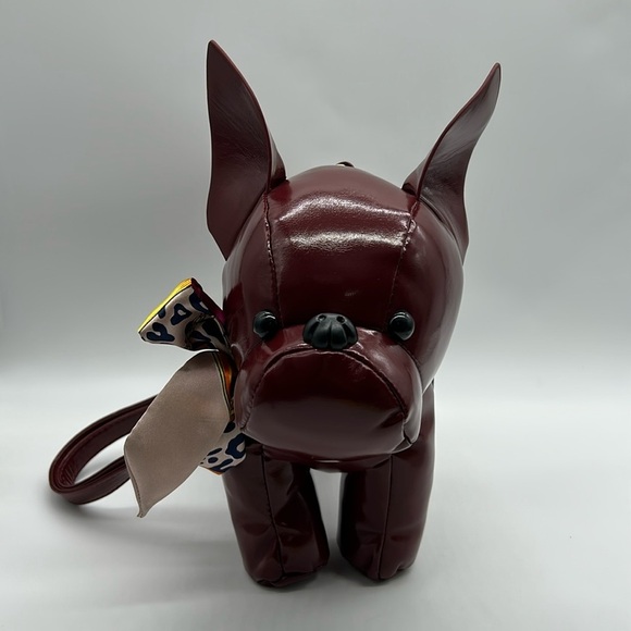 2336- Dog Lovers Burgundy Crossbody Vegan Bag NWT - Picture 4 of 8